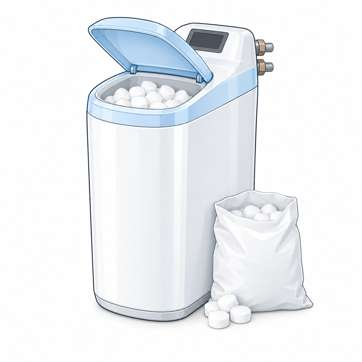 AQMOS R2D2-48, descalcificador con sal para hogares de hasta cinco personas